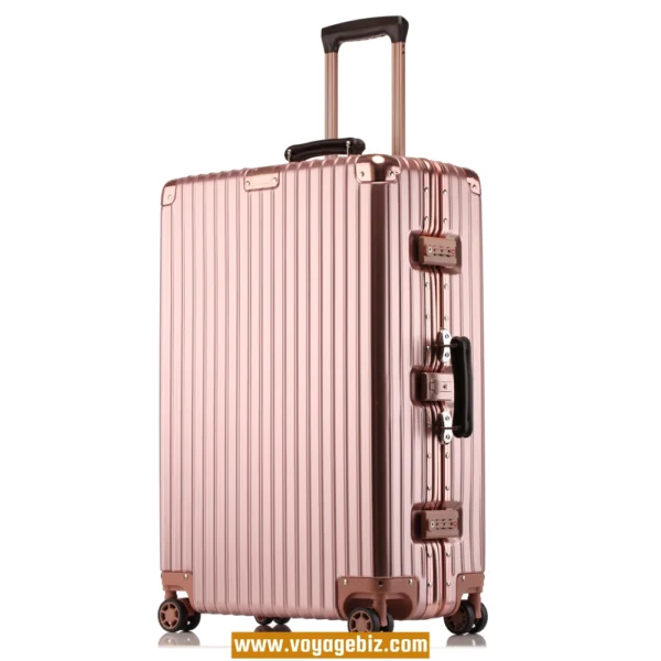 Classic Aluminum Frame Trolley Suitcase ABS+PC | 10+ Years Best Seller | TSA Lock + Silent Wheels + Leather Handle | 20/24/26/29-inch Durable Luggage for Wholesale (6 Colors) PAHX1608 - Image 2
