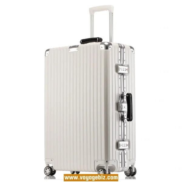 Classic Aluminum Frame Trolley Suitcase ABS+PC | 10+ Years Best Seller | TSA Lock + Silent Wheels + Leather Handle | 20/24/26/29-inch Durable Luggage for Wholesale (6 Colors) PAHX1608 - Image 3