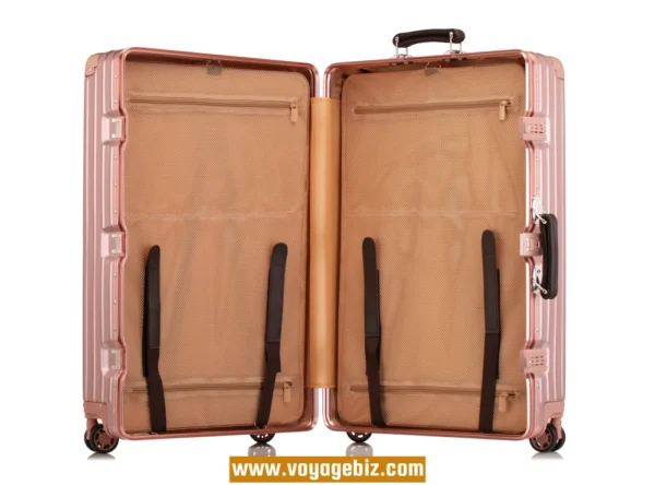 Classic Aluminum Frame Trolley Suitcase ABS+PC | 10+ Years Best Seller | TSA Lock + Silent Wheels + Leather Handle | 20/24/26/29-inch Durable Luggage for Wholesale (6 Colors) PAHX1608 - Image 9