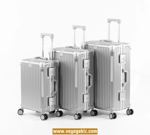 Wholesale&Custom  Aluminum Frame Trolley Suitcase ABS+PC | TSA Lock  | Charging Port & Phone Holder | Silent Wheels + Metal Corners | 20/24/26-inch Luggage  (4 Colors)PAHX2406 - Image 9