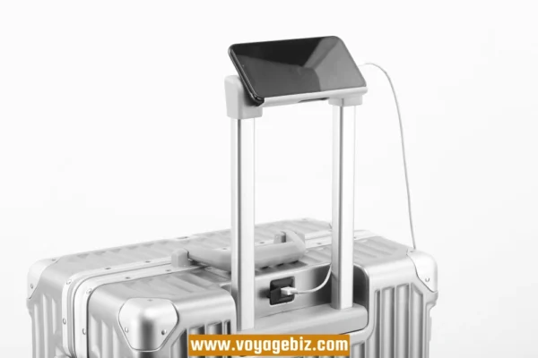 Wholesale&Custom  Aluminum Frame Trolley Suitcase ABS+PC | TSA Lock  | Charging Port & Phone Holder | Silent Wheels + Metal Corners | 20/24/26-inch Luggage  (4 Colors)PAHX2406 - Image 16