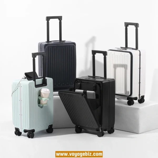 Wholesale 20-inch Aluminum Frame Cabin Luggage with TSA Lock & Charging Port | Silent 360° Wheels | ABS+PC Lightweight Suitcase for Travel/Business (4 Colors)PAHX6618 - Image 3