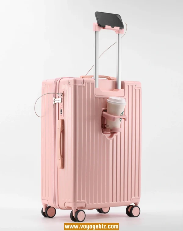 Wholesale TSA-Lock ABS+PC Suitcase with Metal Corner Armor&Charging Port& Silent Wheels | 20"-28" Multi-Size Luggage | Cup Holder & Phone Stand Design  PZHX2091 - Image 8