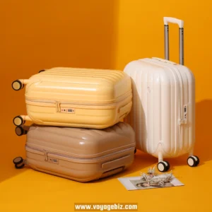 Bread-Shaped Trolley Luggage ABS+PC | TSA Lock + Silent Wheels  | 20/24-inch Wholesale Novelty Suitcase for Kids/Gifts (White/Coffee Brown/Yellow) PZHX6212