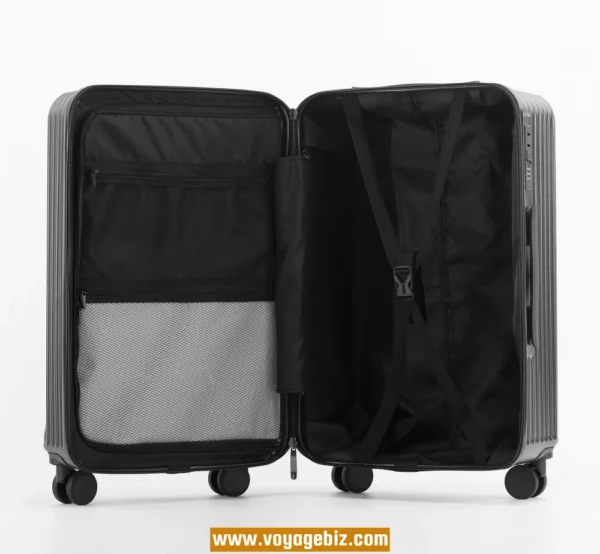 Wholesale Front-Access ABS+PC Suitcase | TSA Lock + USB Charging Port + Silent Wheels | 20"-26" Smart Travel Luggage with Cup Holder PZHX8038 - Image 16