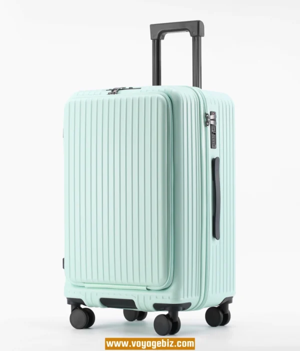 Wholesale Front-Access ABS+PC Suitcase | TSA Lock + USB Charging Port + Silent Wheels | 20"-26" Smart Travel Luggage with Cup Holder PZHX8038 - Image 7