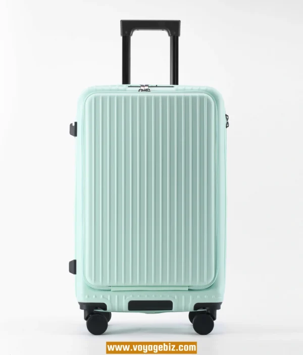 Wholesale Front-Access ABS+PC Suitcase | TSA Lock + USB Charging Port + Silent Wheels | 20"-26" Smart Travel Luggage with Cup Holder PZHX8038 - Image 6