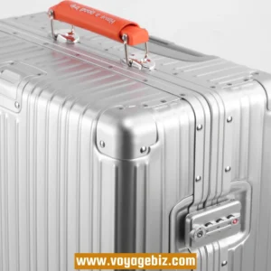 20/24/29 Inch Magnesium Alluminum Metal Luggage – TSA Lock, Silent 360° Wheels, Leather Handle (Black/Silver/Gunmetal/Red) PAHX1808