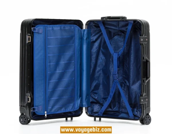 Aluminum Frame Luggage – ABS+PC Suitcase with TSA Lock, Spinner Wheels, Metal Corners & Cup Holder | 20” 24” 26” 29” PAHX1860S - Image 8