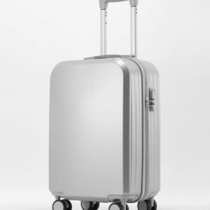 20-inch Carry-on Luggage, Zipper Design, ABS Material, Customizable – Silver, Black, Affordable for Gift Companies PZHX511