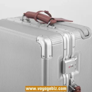 PC Luggage with Wide Handle – Aluminum Frame Suitcase with TSA Lock, Cup Holder & Spinner Wheels | 20” 24” PAHX849