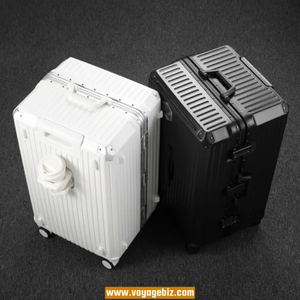 Smart Aluminum Frame Luggage – ABS+PC Spinner Suitcase with USB Port, Brake Wheels & TSA Lock | 20” 24” 26” 28”PAHX9007S - Image 3