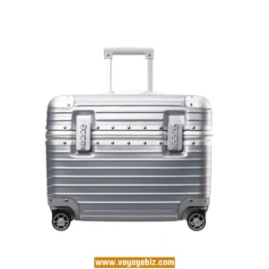Heavy-Duty Aluminum Frame Equipment Case – Silent Spinner Wheels & TSA Lock | 18/20 Inch ABS+PC Captain Case in Silver/Black/Champagne PAHX9015