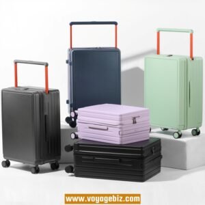 Wide Trolley Handle Luggage with TSA Lock, Hook, 360° Spinner Wheels – 20/24-inch, ABS + PC, Available in White, Purple, Green, Black, Grey, Dark Blue  PZHX2319