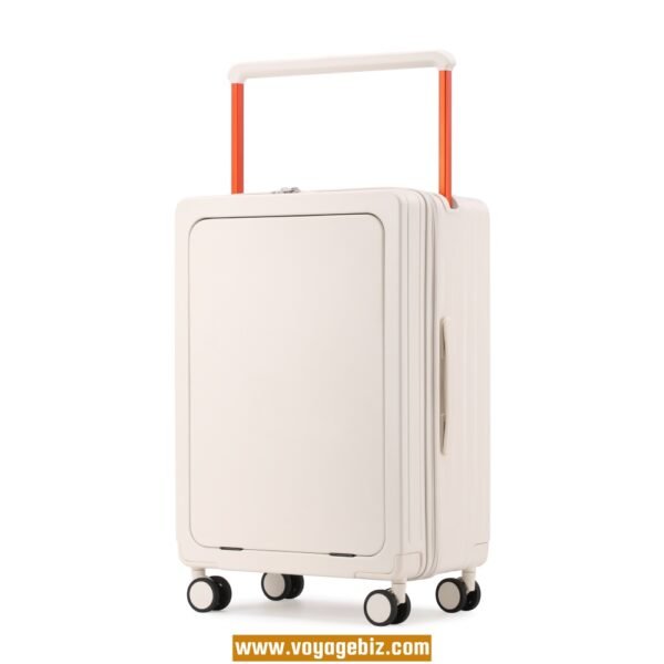 Front-Opening Trolley Luggage with TSA Lock, Charging Port, 360° Spinner Wheels, Wide Trolley Handle – 20/24-inch, ABS + PC, Available in White, Purple, Green, Black, Grey, Dark Blue  PZHX2321 - Image 14