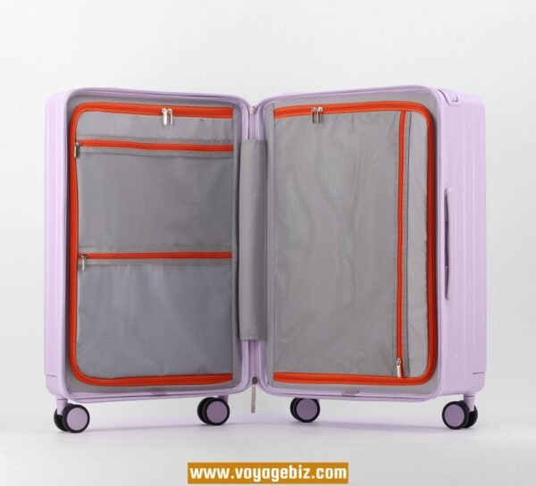 Front-Opening Trolley Luggage with TSA Lock, Charging Port, 360° Spinner Wheels, Wide Trolley Handle – 20/24-inch, ABS + PC, Available in White, Purple, Green, Black, Grey, Dark Blue  PZHX2321 - Image 19