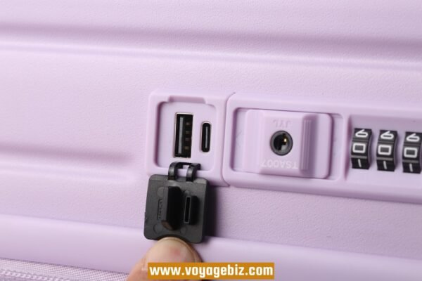 Front-Opening Trolley Luggage with TSA Lock, Charging Port, 360° Spinner Wheels, Wide Trolley Handle – 20/24-inch, ABS + PC, Available in White, Purple, Green, Black, Grey, Dark Blue  PZHX2321 - Image 22