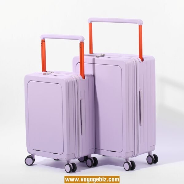 Front-Opening Trolley Luggage with TSA Lock, Charging Port, 360° Spinner Wheels, Wide Trolley Handle – 20/24-inch, ABS + PC, Available in White, Purple, Green, Black, Grey, Dark Blue  PZHX2321 - Image 24