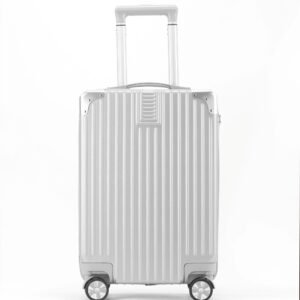 20-inch Carry-on Luggage, Zipper Design, ABS Material, Customizable – Silver, Black, Affordable for Gift Companies PAHX510