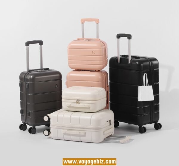 Zipper Luggage Set with TSA Lock, Hook, Silent 360° Spinner Wheels - Available in 14+20/14+20+24+28-inch - Black, White, Grey, Pink  PZHX618 - Image 6