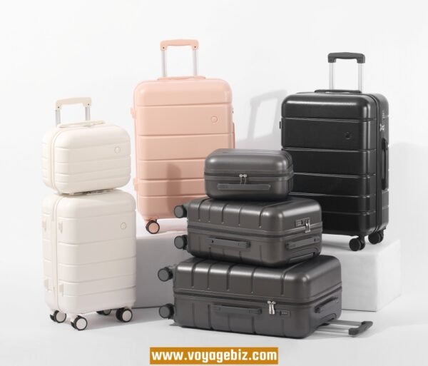 Zipper Luggage Set with TSA Lock, Hook, Silent 360° Spinner Wheels - Available in 14+20/14+20+24+28-inch - Black, White, Grey, Pink  PZHX618 - Image 7