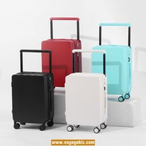 Nested Luggage Set with Cosmetic Case, TSA Lock, Charging Port, Silent 360° Spinner Wheels, Foldable Cup Holder – Available in 14/20/24-inch - Black, White, Purple, Tiffany Blue, Red PZHX2301